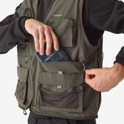 GILET De Pêche 500 Kaki -Célèbre Pêche Magasin gilet de peche 500 kaki 2