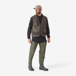 GILET De Pêche 500 Kaki -Célèbre Pêche Magasin gilet de peche 500 kaki 9